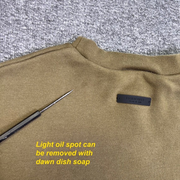 Fear of God Essentials Crewneck Sweatshirt Men S Military Green Pockets Pullover - Picture 14 of 16
